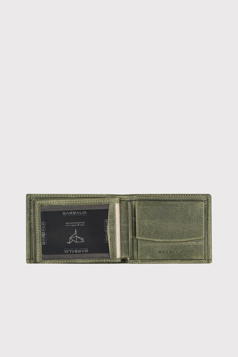 Zoozie Bags Liverpool Crazy Cartera de caballero piel 100% auténtica verde 11x2x8.5cm